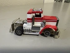 TYCO TCR  Command Control Slotless Red & White Peterbilt Semi HO, Runs *Read*