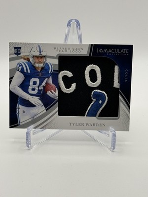 2025 Immaculate Tyler Warren Rookie Player Caps Team Logo Patch /7 Colts