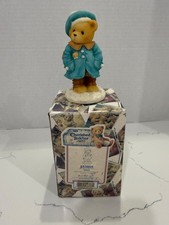 Cherished Teddies "You Warm My Soul" Alyssa Girl In Blue Coat  Hat Figurine