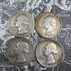 Four (4) Washington Silver Quarters, 1953D, 1955, 1956, 1956D - WQ408
