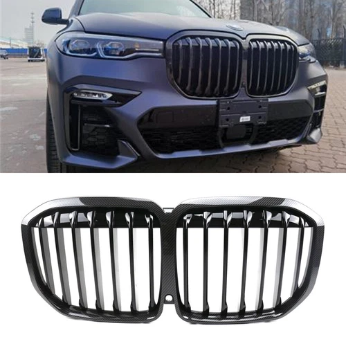 For BMW X7 G07 2019-2020 ABS Carbon fiber Style Black Front bumper Mesh Grille - Picture 1 of 6