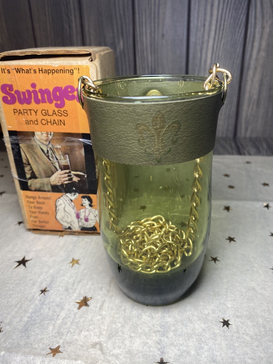 70's Swingers Party Glass-The Chain Drinking Glass Retro Hands Free Gag  Gift | eBay