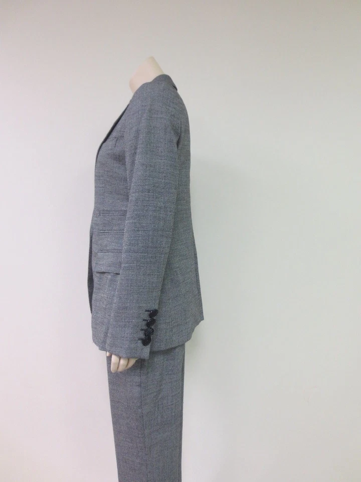 Blazer Pantalón Traje GIAMBATTISTA VALLI Negro Blanco Punto Mezcla Lana Talla 46 10 Usado en Excelente Condición Foto 4 de 4