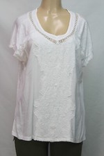 Gloria Vanderbilt Womens Top Short Sleeve Emb...