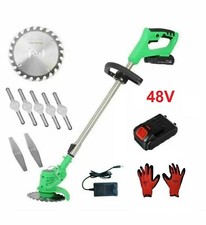 Decespugliatore Elettrico A Batteria Litio 48v Tagliaerba Tagliabordi + Guanti