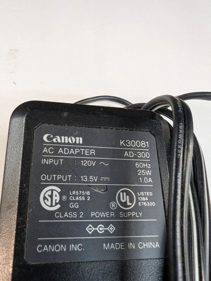 Подлинная модель Canon K30081: адаптер переменного тока AD-300 для принтеров BJC 13,5 В-1,0 А - Изображение 2 из 3