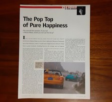 MAZDA MIATA MAGAZINE ARTICLE POP TOP OF PURE HAPPINESS AUTOMOBILE MAG 2002