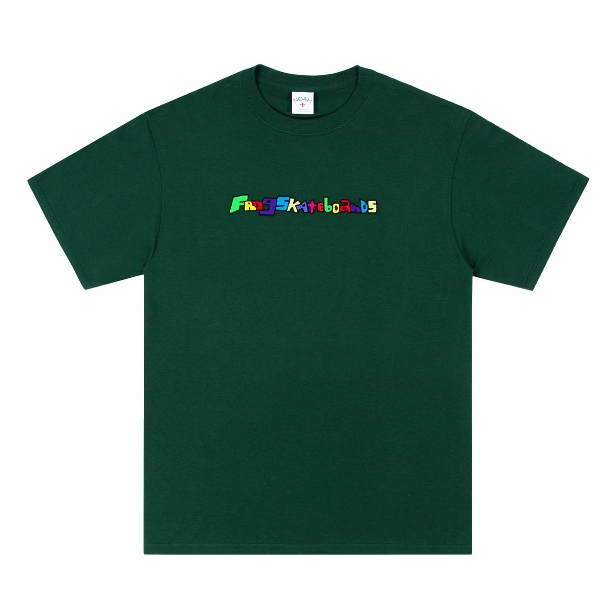 NWT Noah x Frog Skateboards Dark Green Logo Embroidered T-Shirt