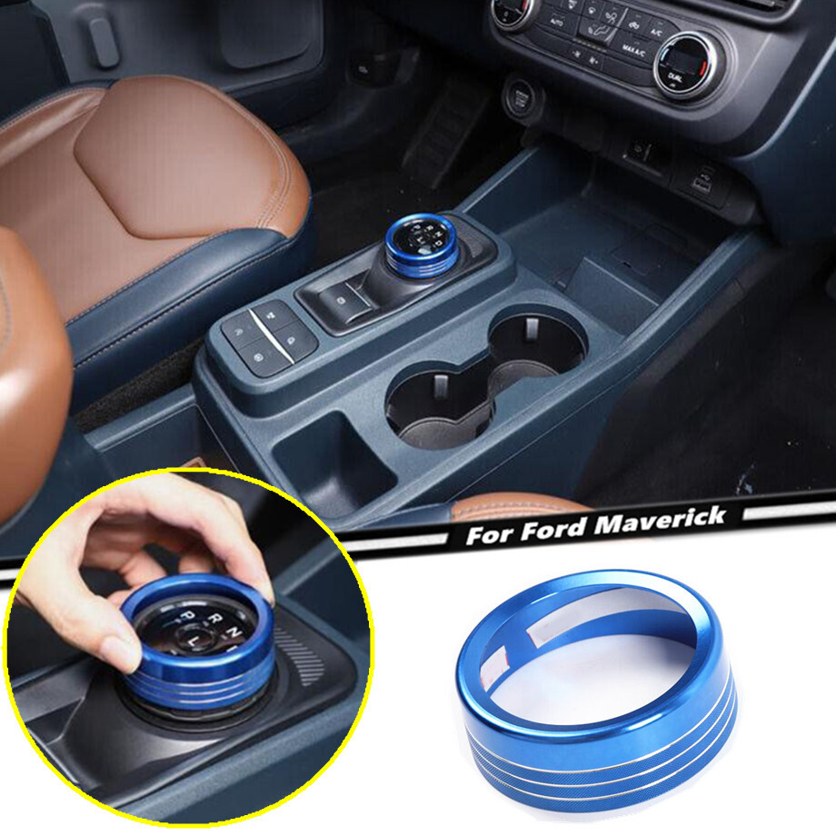 For 2022-2024 Ford Maverick Blue Interior Gear Shift Knob Cover Trim Decor Ring