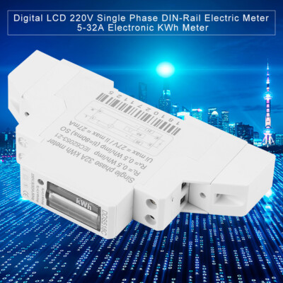 Digitale LCD Stromzähler einphasig Din Rail Stromzähler 5-32A KWh-Zähler DDS518C