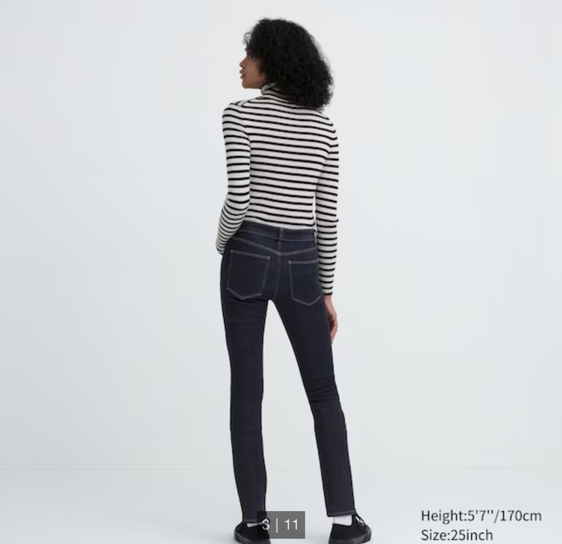Uniqlo Skinny Fit Tapered Dark Wash Jeans Women's Size 24 X 33