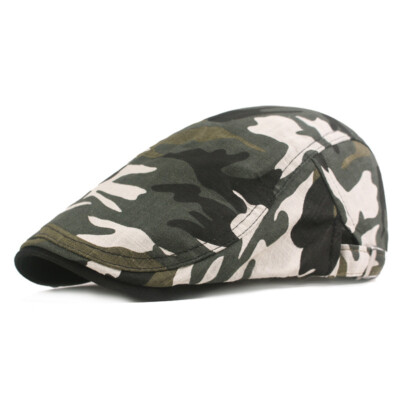Herren Classic Camouflage Berets Hut Newsboy Cap Outdoor Verstellbare Kappen NEU
