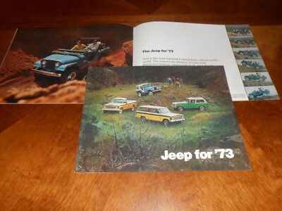 1973 JEEP BROCHURE -- WRANGLER WAGONEER TRUCK COMMANDO / BIG 24