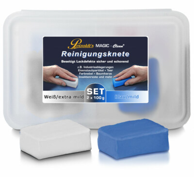 2 x 100 g Petzoldts Reinigungsknete extra mild & mild Lackreiniger Lackreinigung