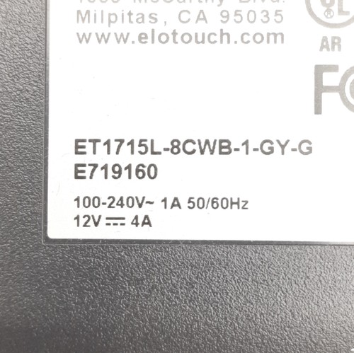 Elo ET1715L-8CWB-1-GY-G HD IntelliTouch Monitor, 1280x1024, 5-Wire Resistive - Picture 2 of 8