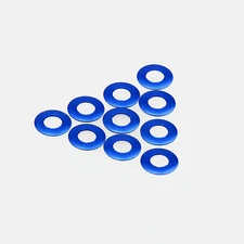10PC 3mm x 6mm x 0.25mm Aluminum Alloy Blue Flat Washer/Spacer/Standoff