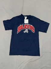Navy MLB Atlanta Braves Pro Baseball Logo Team T-Shirt Adult Size Medium Blue