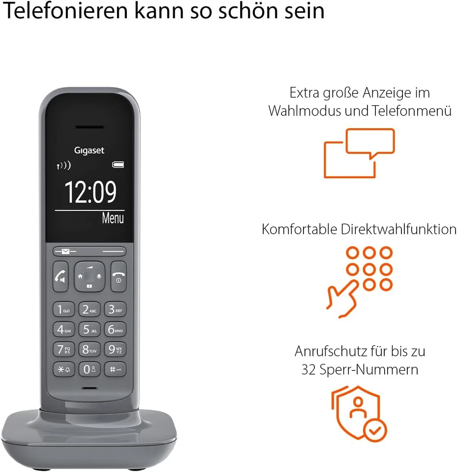 Gigaset CL390A - Schnurloses Design DECT-Telefon mit Anrufbeantworter - Bild 3 von 3