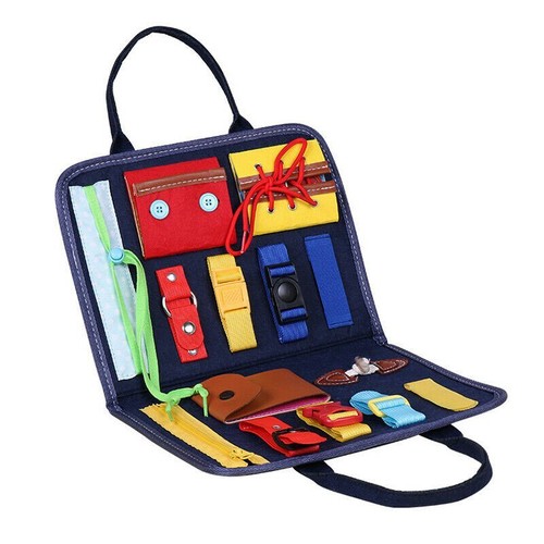 Tablero ocupado Montessori juguete tablero sensorial tren de habilidades motor fino tablero de juego - Imagen 14 de 18