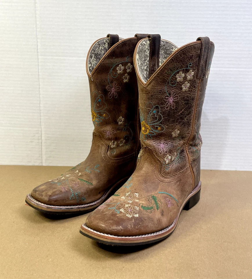 Smoky Mountain Boots Women’s Size 5 R Floral Brown Embroidered Square Toe 3843Y - Image 2 of 4