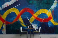 3D Color Stripe Wallpaper Wall Mural Removable Self-adhesive Sticker2740