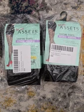 Set Of 2 Spanx Assets Shaping Tights Textured-Size 2 Wishbone Black Sara Blakely
