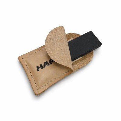 Natural Pocket Stones Dan's Black Arkansas Leather Pouch + Free Shipping