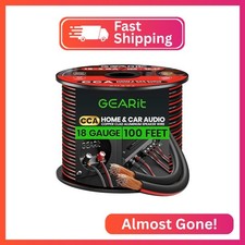GEARit 18 Gauge Speaker Wire 100ft, Flexible Speaker Cable with Foot Markers  P