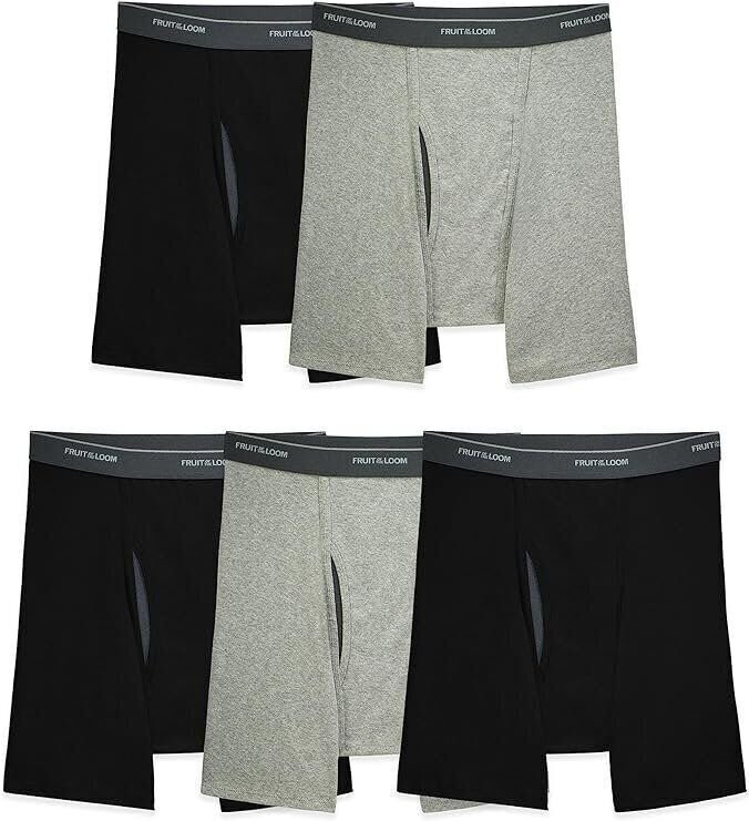 Mens 6-Pack Assorted Boxer Briefs by Fruit of the Loom Comfortable ...