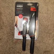 Joseph Joseph Slice & Sharpen 6" Chef's Knife and 3.5" Paring Knife with Sheath