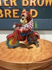 Vintage Rare Wind Up Bandai Japan Circus Chimp Monkey Cycle Motorcycle Tin Toy