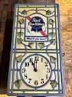 VINTAGE PABST BLUE RIBBON PBR BEER LIGHTED CLOCK SIGN BAR WHAT'LL YOU HAVE? NR
