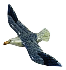 Seagull Gull Shore Ocean Bird Bath Nursery Beach Wall Decor 8 Inches