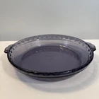 Pyrex 229 Crimped Deep Dish Pie Plate 9.5" Amethyst Purple Handled Vintage