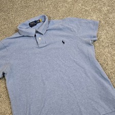 Polo Ralph Lauren Polo Shirt Mens L Blue Custom Fit Short Sleeve Pony