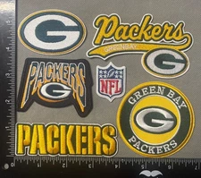 LOT OF 6 GREEN BAY PACKERS IRON ON EMBROIDERED PATCH s