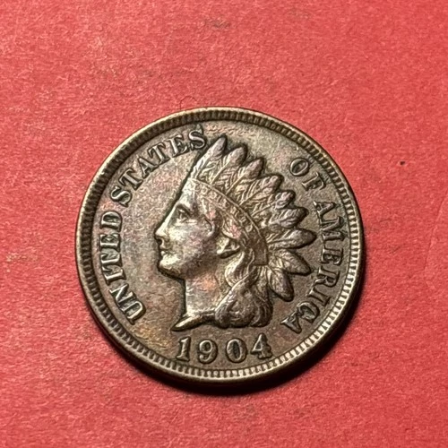 (1) Beautiful Toned Antique 1904 Indian Head Cent/Penny XF-EXTRA FINE
