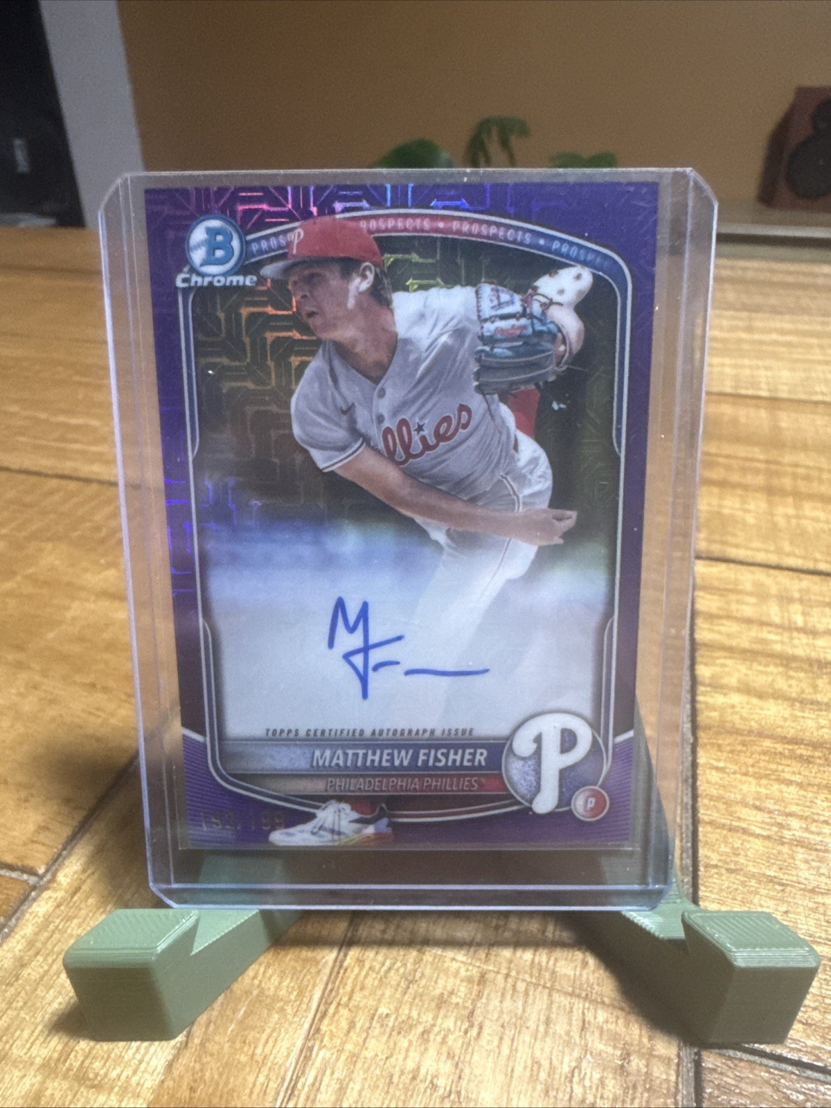 🔥 2025 Bowman Draft - Matthew Fisher BMA-MF Purple Mojo Auto #109/ 199 🔥 SSP