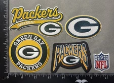 LOT OF 5 GREEN BAY PACKERS IRON ON EMBROIDERED PATCH s