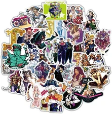 JoJo's Bizarre Adventure Stickers, 50 Stickers, Waterproof Stickers, Moe Goods,