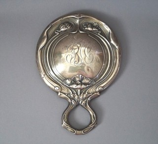 Handspiegel aus Sterlingsilber 84 g Jugendstil Art Noveau florale Muster