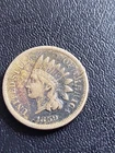 1859 Indian Head Copper Nickel One Cent 1c US Very Fine Coin Penny VF
