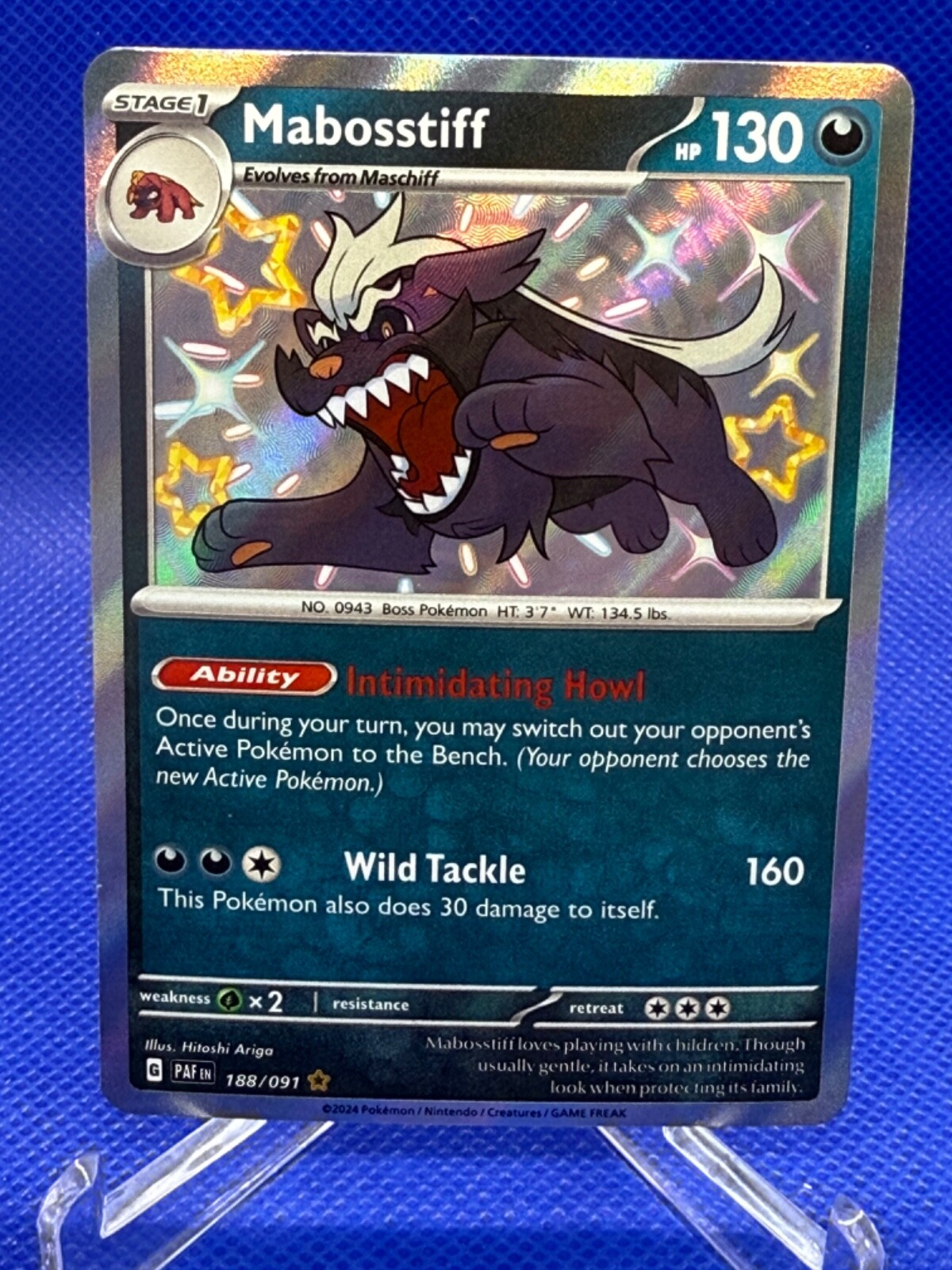 Pokemon TCG Paldean Fates Mabosstiff 188/091 Baby Shiny Holo