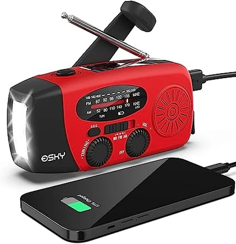 Esky ES-CR01-Emergency Hand Crank Radio with 3 LED Flashlight (IL/RT6-20094-E...