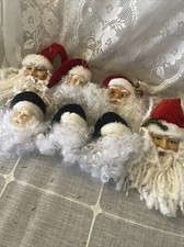 Santa Claus Face Head Hat Christmas Ornaments Decor 7 Various Shapes
