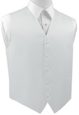 Satin White Formal Casual Tuxedo Vest. Wedding, Prom