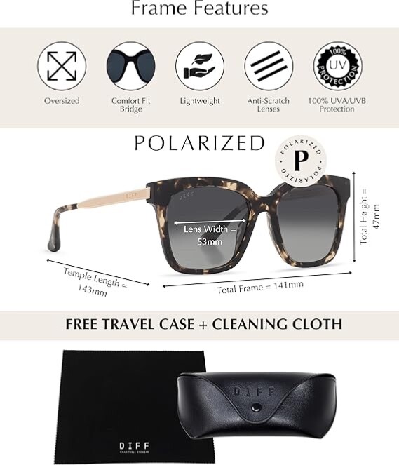 Diff ‘Bella’ Womens Tortoise Cat Eye Sunglasses - image 8