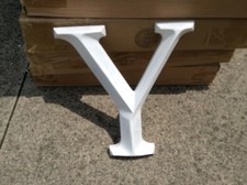 Monogram Alphabet Letter Plaque Small Y White Wooden Wall Art Hanging