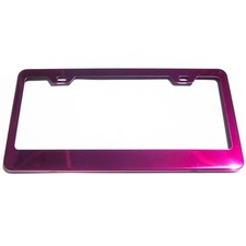 Stainless Steel Polish Black Red Blue Purple Hot Pink License Plate Holder Frame