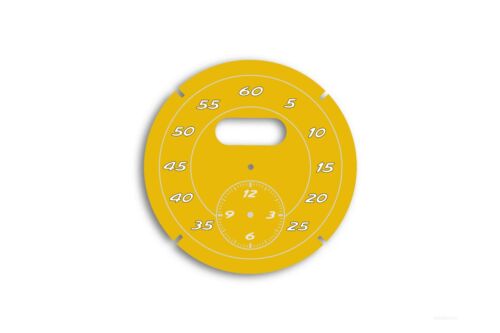 Porsche Sport Chrono 997 Cayman Boxster Gauge Face Dial Clock Warm Yellow - Picture 1 of 2